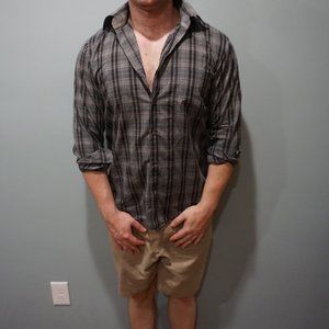 Lightweight Gray Striped Button Down